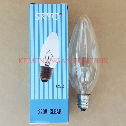 SKYO LAMPU JANTUNG CLEAR 25W E12 220V