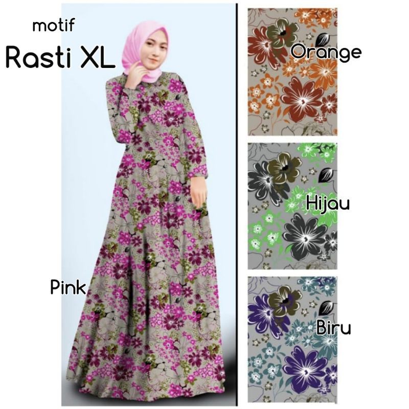 C1- GAMIS KATUN JUMBO MOTIF MONALISA RASTI - JANDA BOLONG MAXI DRESS  busui