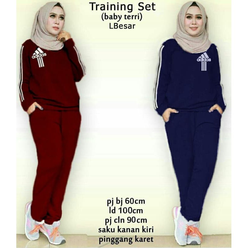 60376 TRAINING SET ADIDAS BAJU STELAN MUSLIM WANITA DEWASA MODIS MURAH