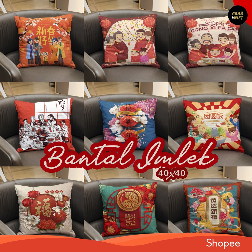 Bantal Sofa Edisi Chinese New Year / Imlek / Sincia / CNY 40x40 cm