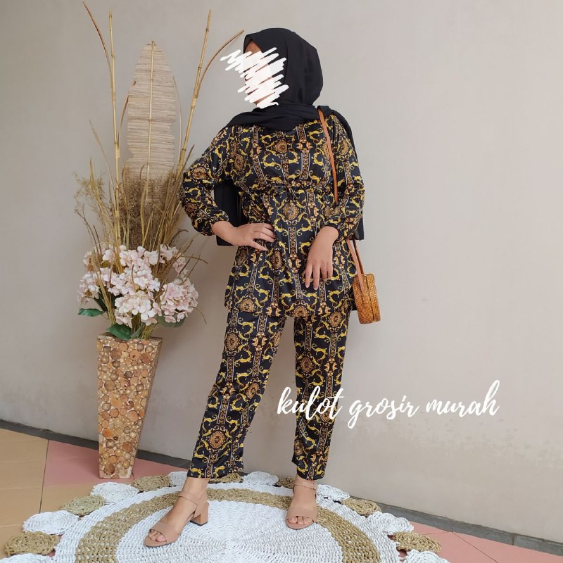 ONESET SETELAN MOTIF SULTAN / SATU SET BAJU DAN CELANA WANITA