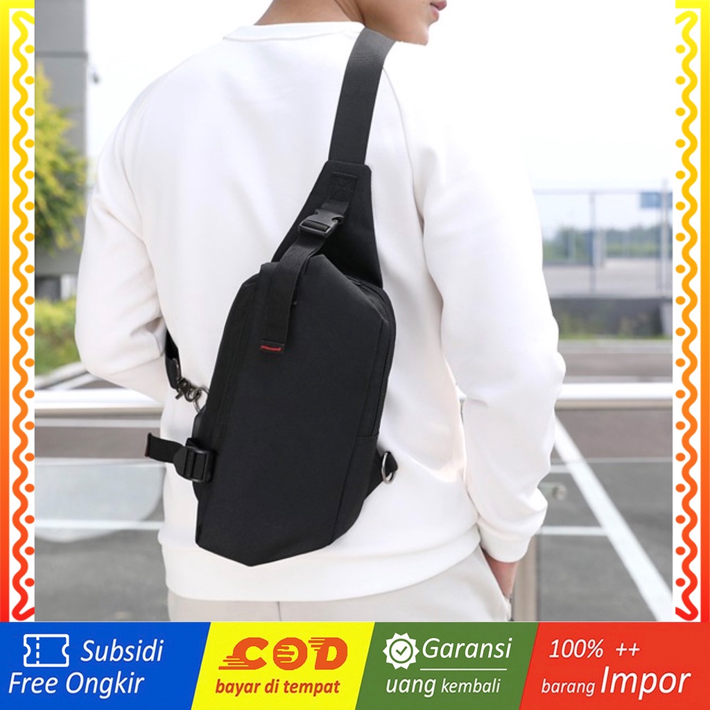 LJY21 Tas Selempang New Trendy Top USB Port Sling Bag Diskon Murah Brand New TKM