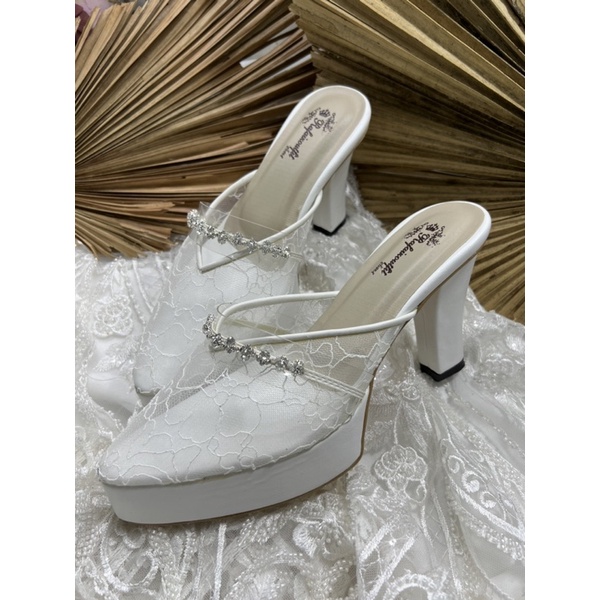 Rafaizoutfit sepatu wedding azwa putih sepatu wanita sepatu pesta tinggi 10cm