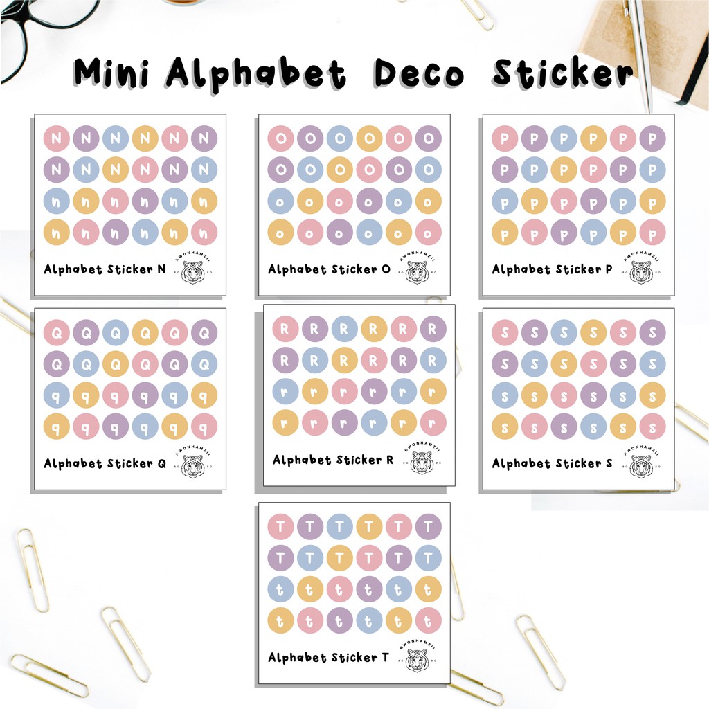 

Mini Alphabet N-to-Z Deco Sticker Planner Journal Diary Scrapbook Stiker Alfabet