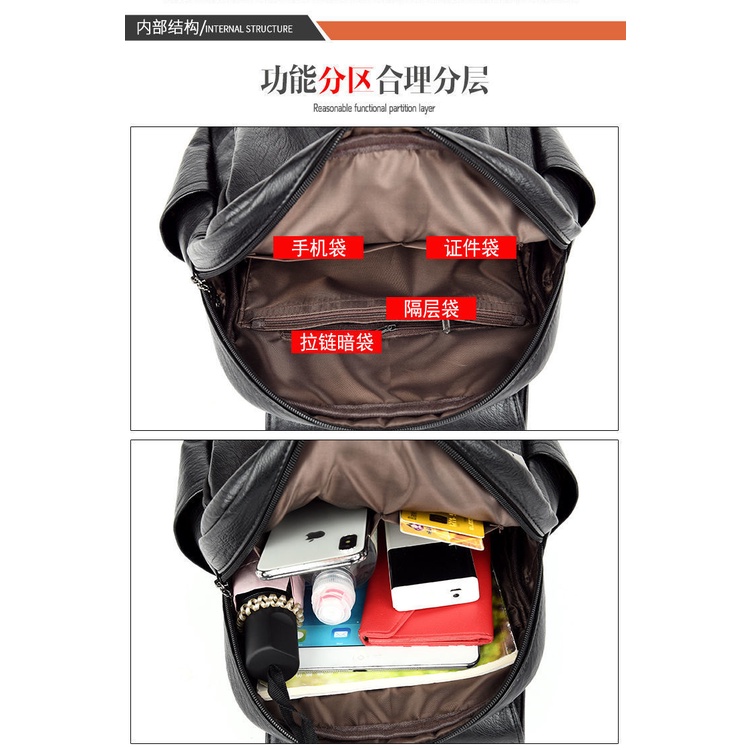 Satu7an T236 Tas Ransel Wanita Fashion Style Korea Kasual Tas Punggung Sekolah Kerja Backpack Cewek Kulit Sintetis-1