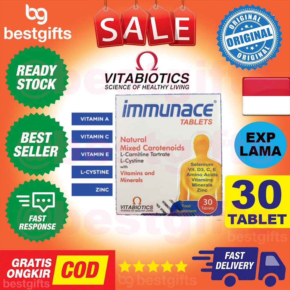 VITABIOTICS IMMUNACE NATURAL MIXED CAROTENOIDS L CARNITINE TARTRATE CYSTINE VITAMIN IMUN 30 TABLET