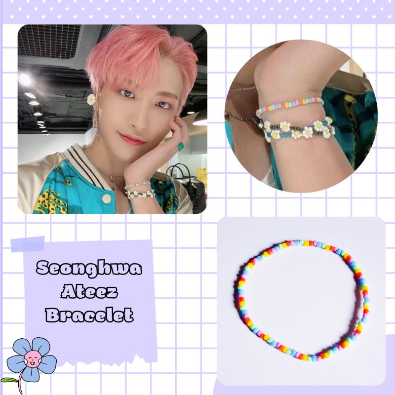 gelang Seonghwa Ateez | seonghwa ateez bracelet | gelang manik ateez | gelang idol kpop korea | gela
