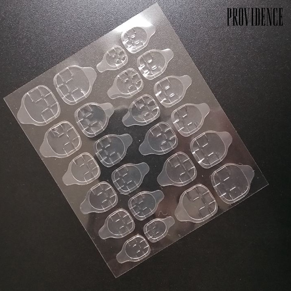 Providence 24Pcs Double Sided Adhesive Glue Tapes Nail Art Tabs Clear Manicure for Fake Tip