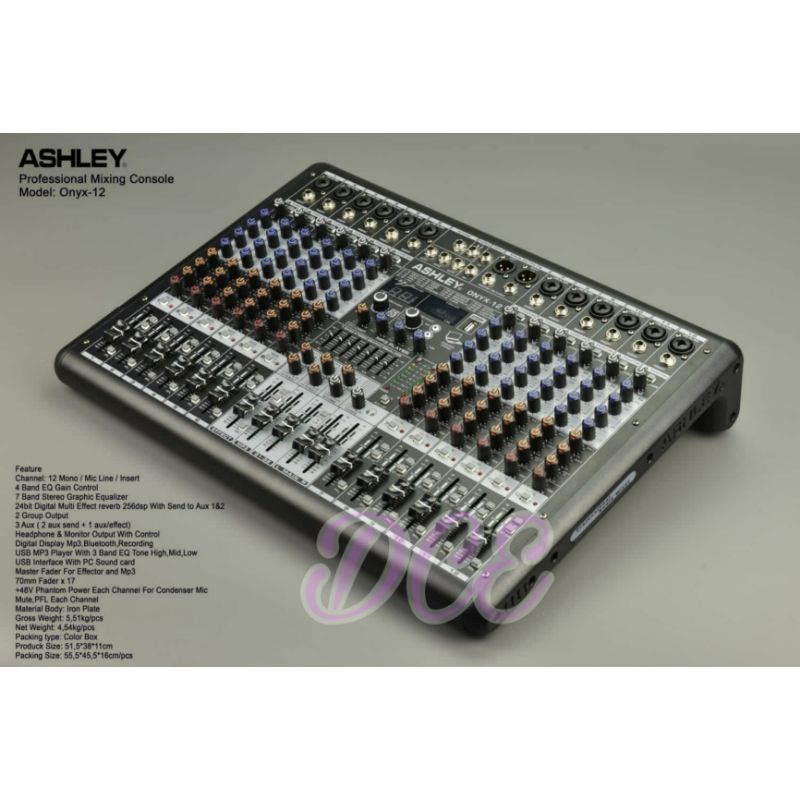 Mixer Audio ASHLEY ONYX 12 ASHLEY ONYX 12 12CH Original