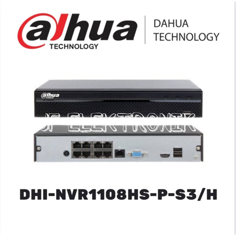 NVR Dahua 8 Channel PoE DHI-1108HS-8P-S3/H Garansi Dahua 2 Tahun