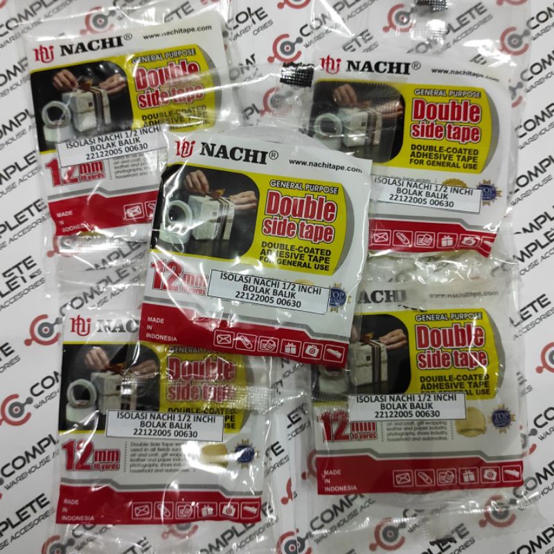 

ISOLASI BOLAK BALIK NACHI ½ INCHI | DOUBLE TAPE NACHI ORIGINAL 100%