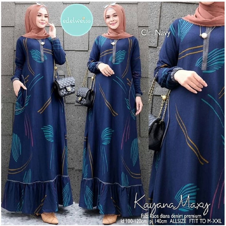 Kanay Maxy 10 - Gamis Denim Diana Busui LD105 / kayana maxy / R.18 - 222-6229