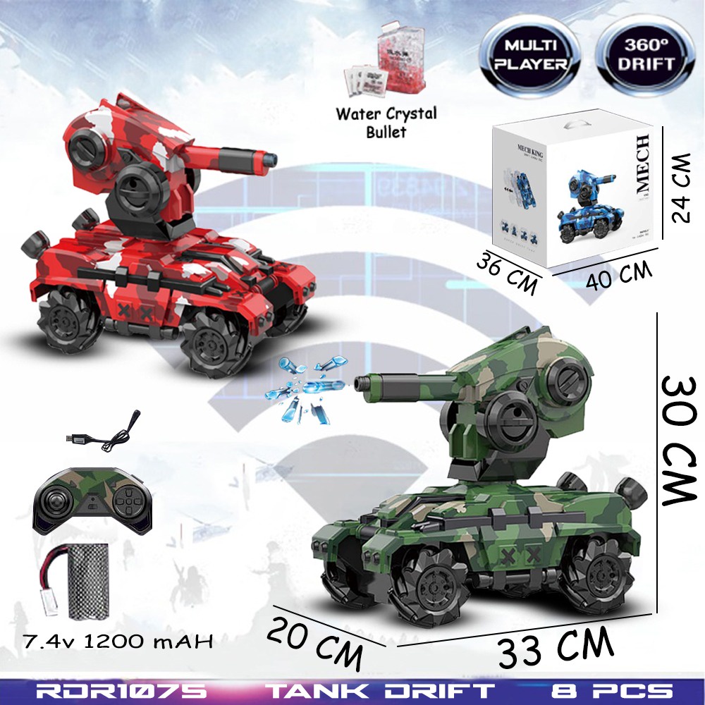 MURAH RDR1075 RC Tank Tempur Perang Drift Mainan Anak Mobil Remote Control Radio Control Hobi Koleks