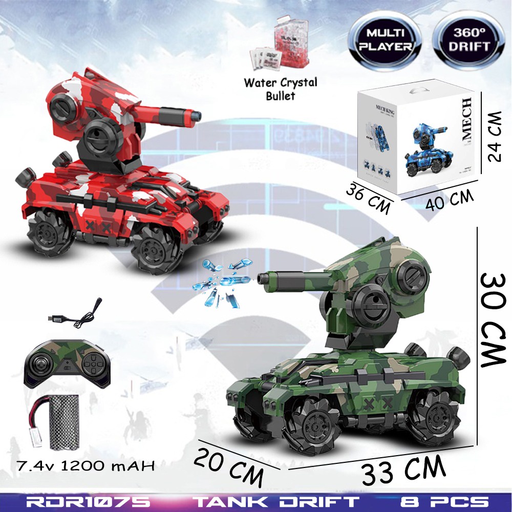 RDR1075 RC Tank Tempur Perang Drift Mainan Anak Mobil Remote Control Radio Control