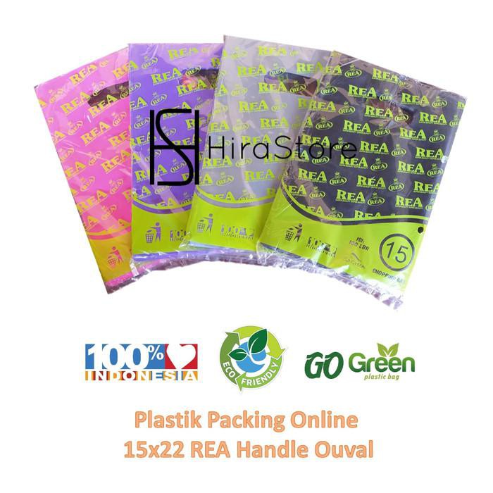 

PROMO - Plastik packing olshop 15x22 REA isi 100 lembar plastik handle ouval