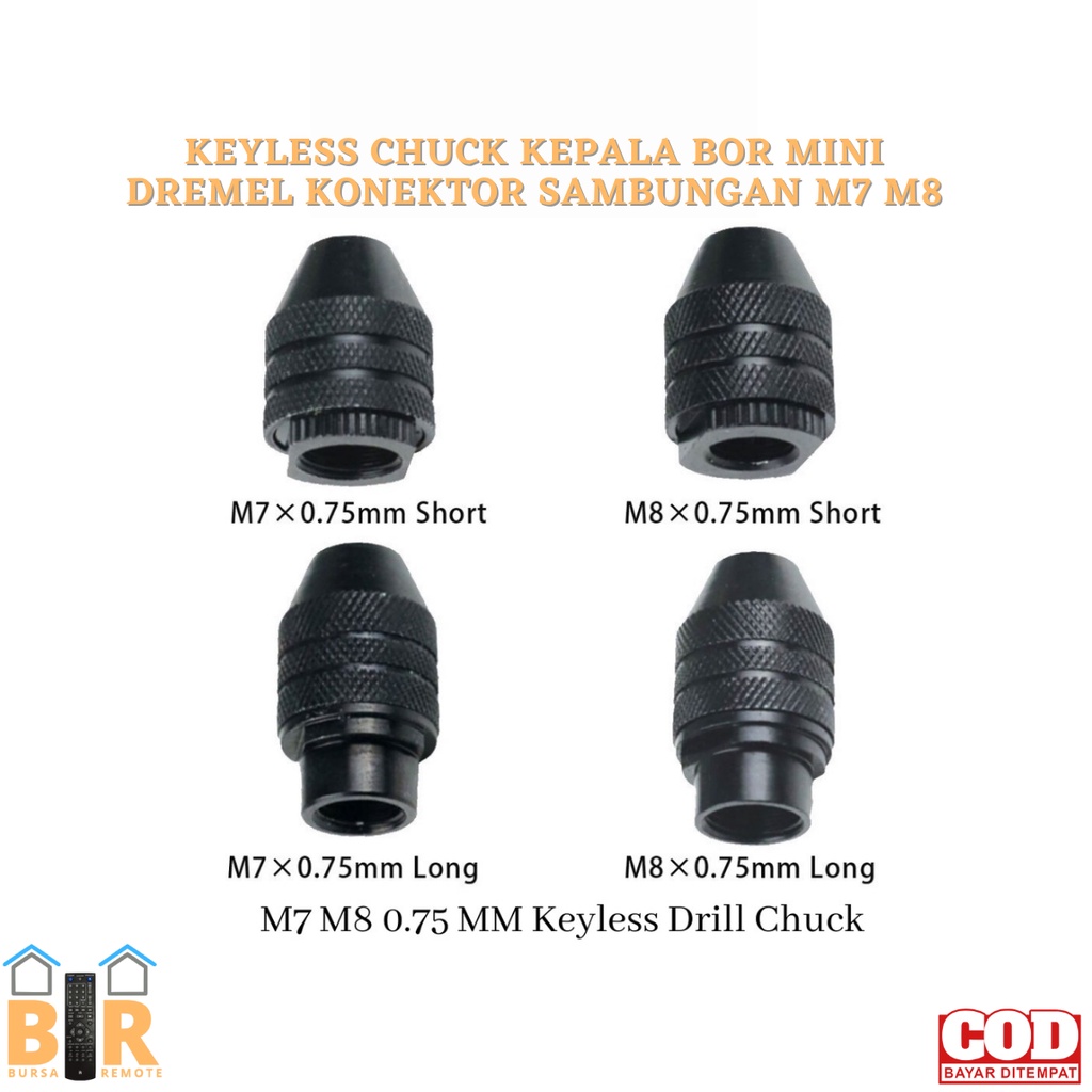 Konektor Sambungan M7 M8 / Keyless Chuck Kepala BOR MINI DREMEL