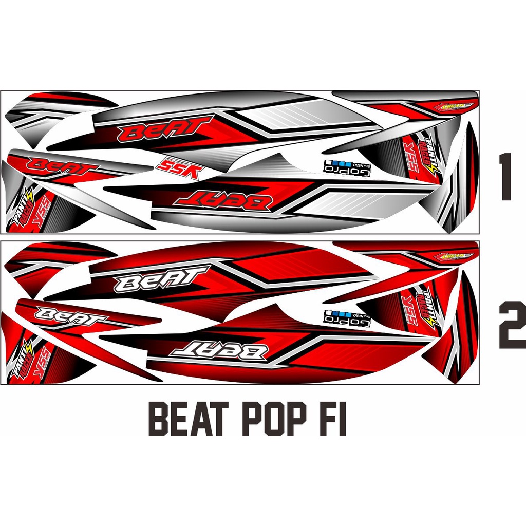 VARIASI LIS/ COD-STRIPING/STICKER CUSTOM HONDA BEAT POP FI MOTIF ROAD RACE NEW STIKER MOTIF