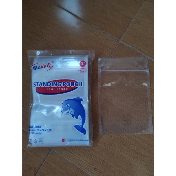 STANDING POUCH DOUBLE SEAL 16 X 24 PLASTIK KLIP ISI 50