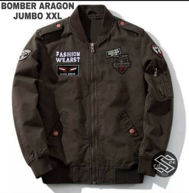 JAKET BOMBER PRIA JUMBO ARAGON SENSOR XXL TERBARU PREMIUN