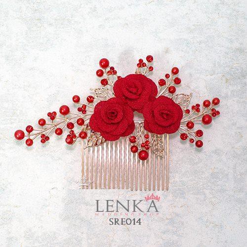 [PALING LARIS] SIRKAM SANGGUL EMAS AKSESORIS PESTA WEDDING MERAH SRE014