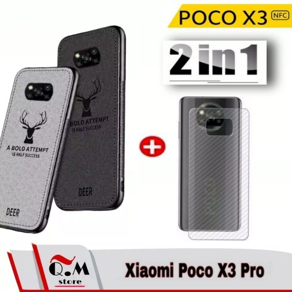 Case Xiaomi Poco X3 Pro /Poco X3/Poco X3 NFC  Soft Case Deer High Quality Premium 2-IN-1 Garskin