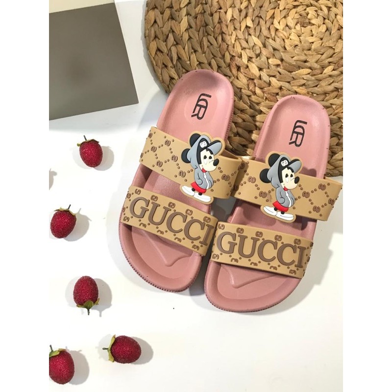 Sandal Slop Ban 2 MICKEY GUCCI (2) Import LCR 2888-1-Nude