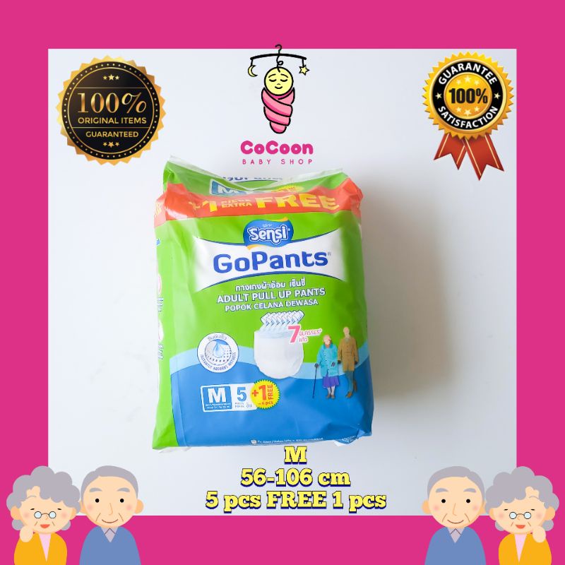 Popok Lansia Dewasa Diaper Dewasa Sensi Gopants M M5 M5+1 Tipe Celana