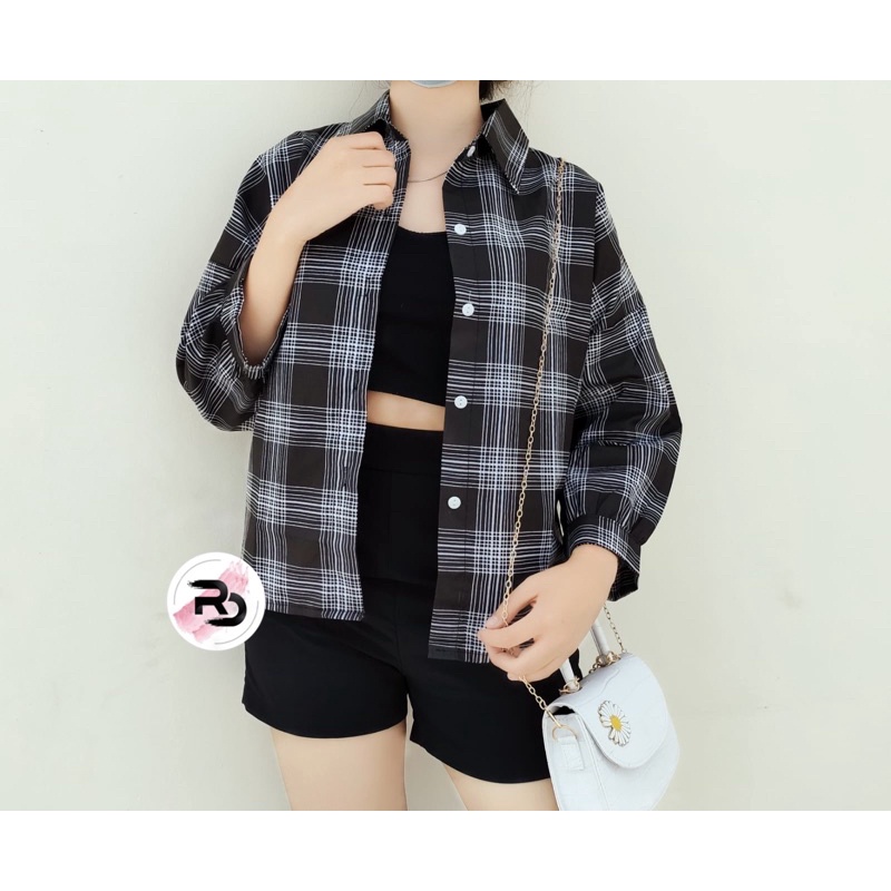 RD FASHION KEMEJA GUILEN OVERSIZE SHIRT BAHAN KATUN KOTAK YANDETH FIT L