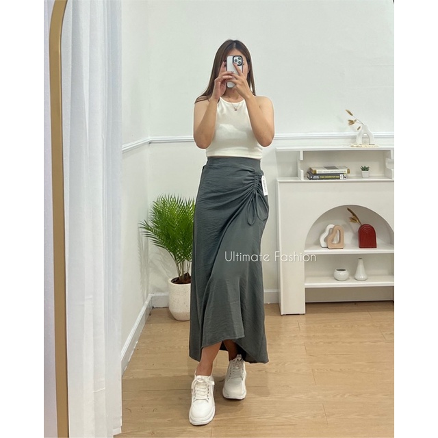 Rok Serut Tamara Casual Korean Look Crinkle Premium Skirt Kekinian Terbaru