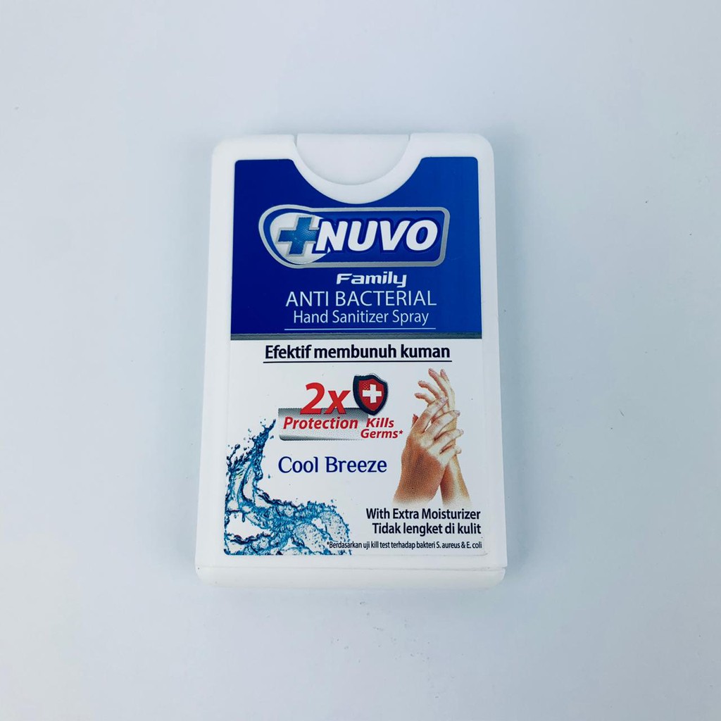 Nuvo Hand Sanitizer Spray /  Nuvo Anti Bacterial / Cool Breeze / 18ml