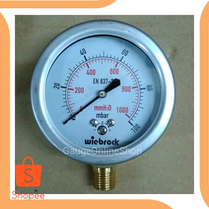 

Unik suku cadang Low Pressure Gauge Model Raket 2 12 x 100 mBar SS Brass Berkualitas