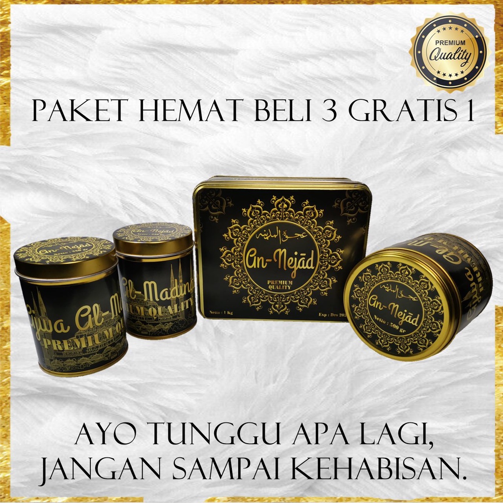 

KURMA AJWA PREMIUM BELI 3 GRATIS 1