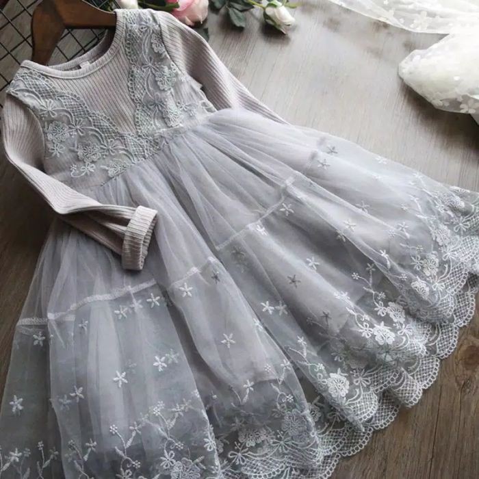 Dress Tutu Anak 2 - 6 Tahun Gaun Pesta Import Grey