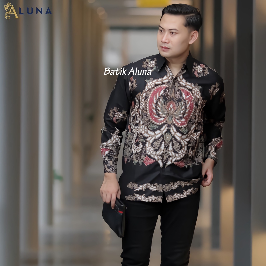 KEMEJA BATIK PRIA LENGAN PANJANG PREMIUM REGULAR MODERN BATIK ALUNA PCW 007