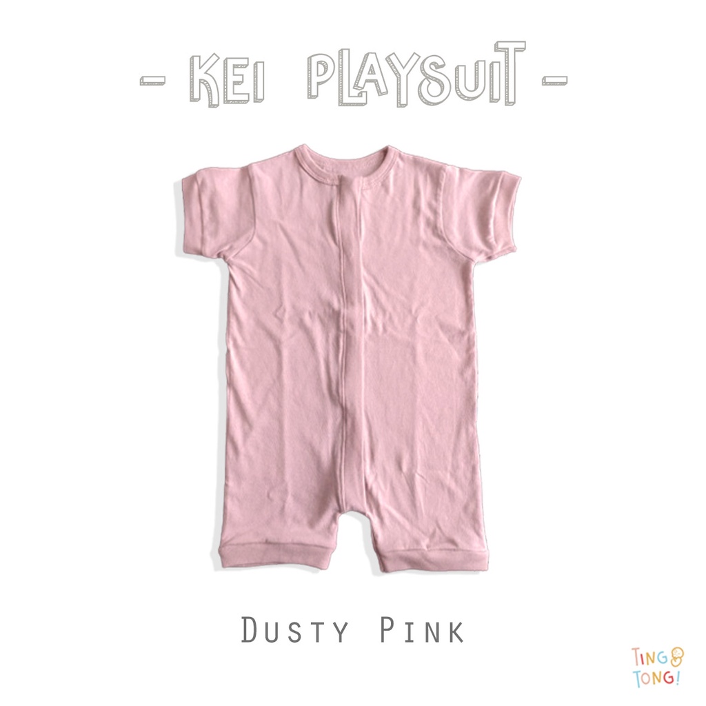 [TINGTONG] - Kei Playsuit | terusan bayi/anak-Dusty Pink