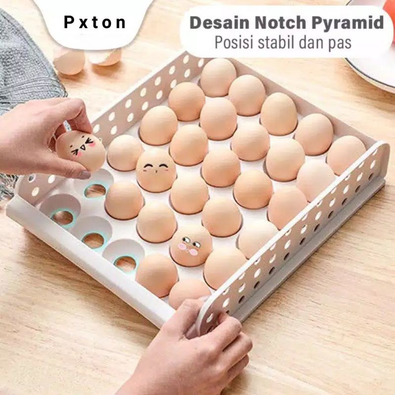 EGG BOX Tempat telur TINGKAT / Tempat Penyimpanan Telur Rak Telur Plastik Box Telur Egg Tray 30 pcs