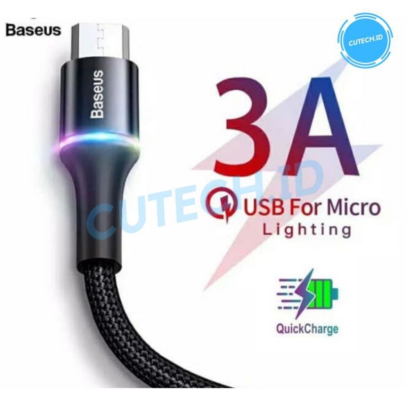 BASEUS KABEL DATA MICRO USB GLOWING HALO LED 1M 3A