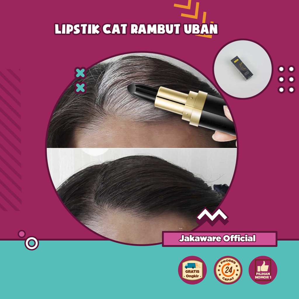 LIPSTIK CAT RAMBUT UBAN PENGHITAM HAIR DYE PEN PEWARNA SEMENTARA UBAN SEMIR PENUTUP PERAKTIS PRAKTIS