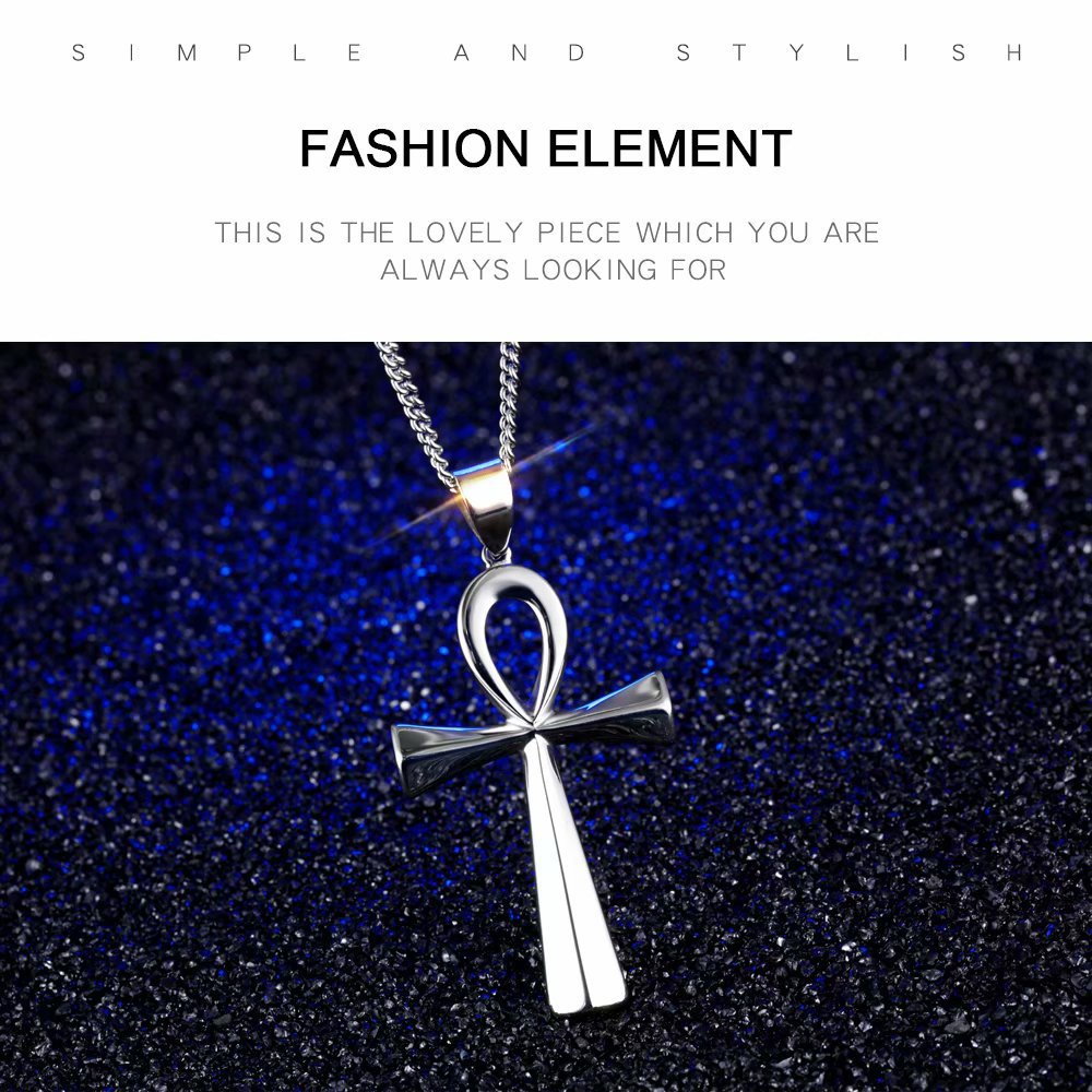 New Bow Necklace Ancient Egypt Cross Men's Necklace Amulet Pendant