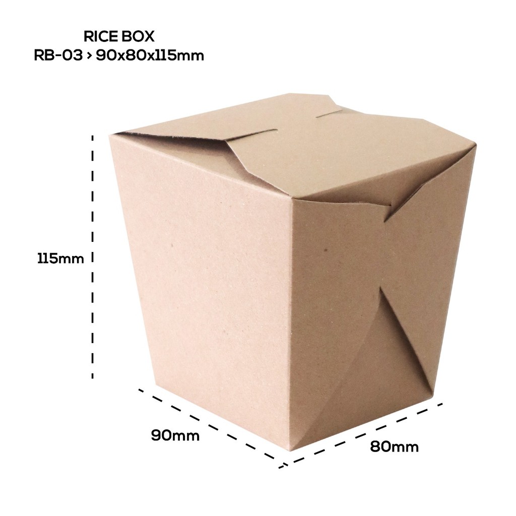 Paperbowl XL Foodpail XL Ricebox XL (RB3K4- 8X9X11.5 Cm)