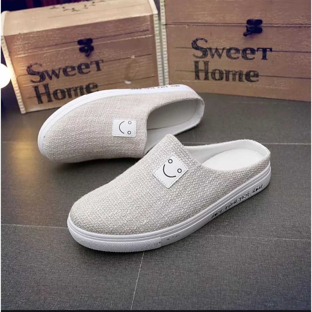 HD SEPATU WANITA SLIP ON MARSMELLOW BEST SELLER MURAH - KREM HITAM BIRU DAN PUTIH