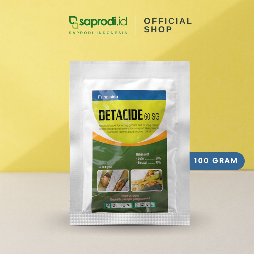 DETACIDE 60 SG Fungisida untuk Antraknosa dan Pathek - 100gr