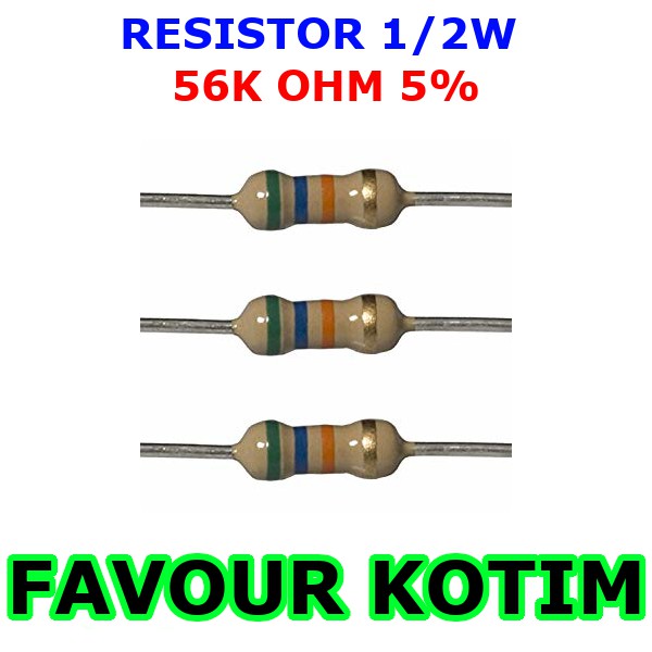 RESISTOR 56K OHM 1/2 WATT 5% R 1/2 W 0.5W 5 PERSEN FVKOTIM
