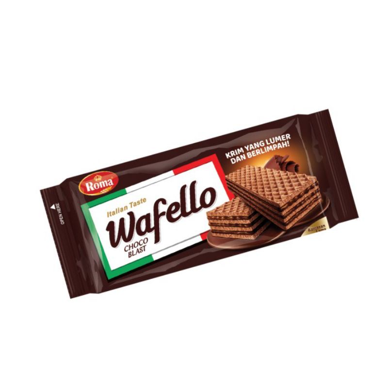 

Roma Wafello Choco Balst Wafer 1 Pack Isi 10 Pcs @48gr