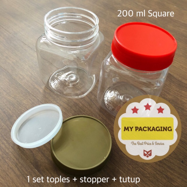 50pcs - Toples Sambal / Tempat Bumbu Saos &amp; Kecap 200 ml SQUARE (isi50)