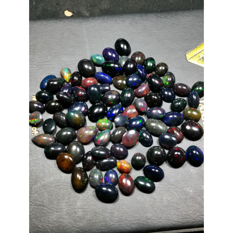 batu natural kalimaya black oval kembang jarong