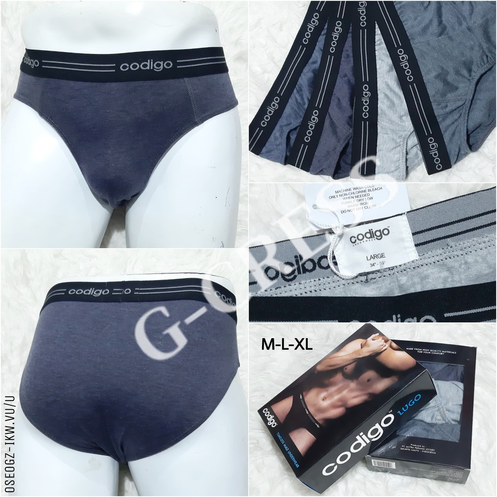 CODIGO - CD Pria Dewasa M, L, XL/Celana Dalam Cowok  Sempak/Brief Katun Polos Karet Besar Elastis Ku
