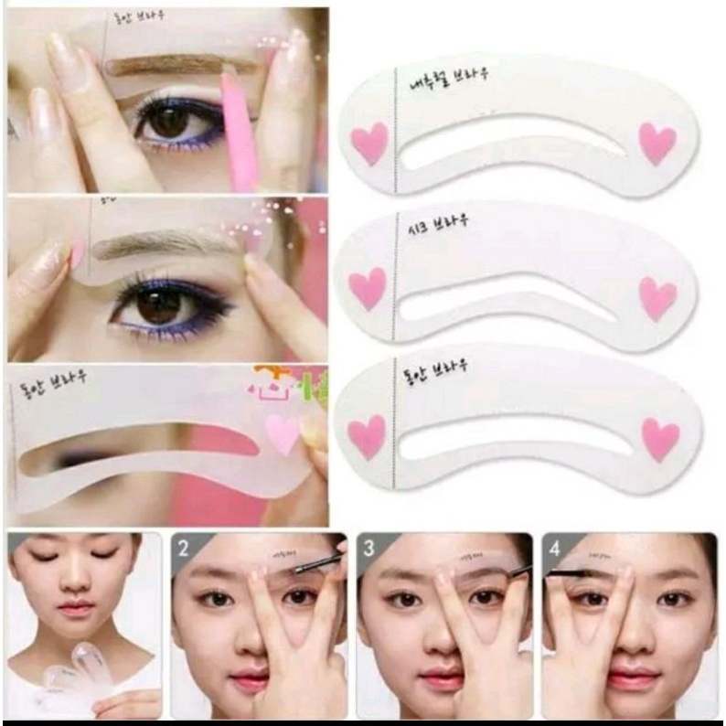 CETAKAN ALIS | 1 SET ISI 3 PCS | KARTU MENCETAK ALIS | EYEBROW TEMPLATE