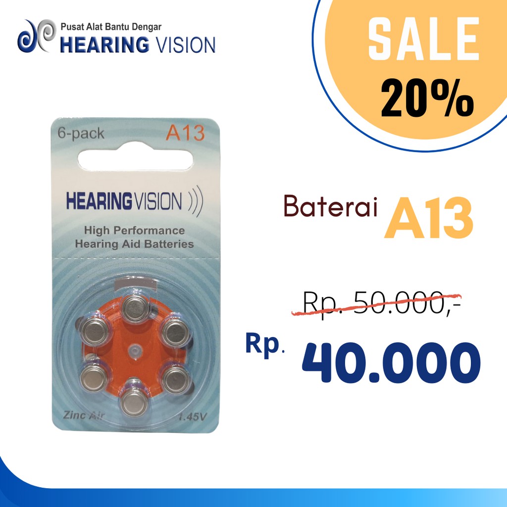 Baterai Alat Bantu Dengar - A13 (Hearing Aid Battery)