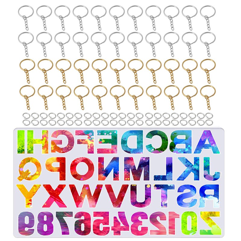 Glitter 255PCS Alphabet Resin Molds Reversed Letter Number Silicone Resin Molds Epoxy